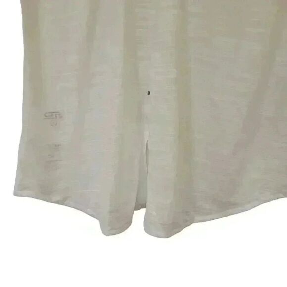 IFIT Women's Ivory Poly/Tencel Short Sleeve V-Back Slit Back T-shirt - Picture 8 of 11